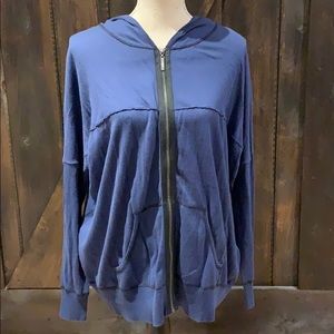 Women's Zip-Up Hooded Sweatshirt - Blue